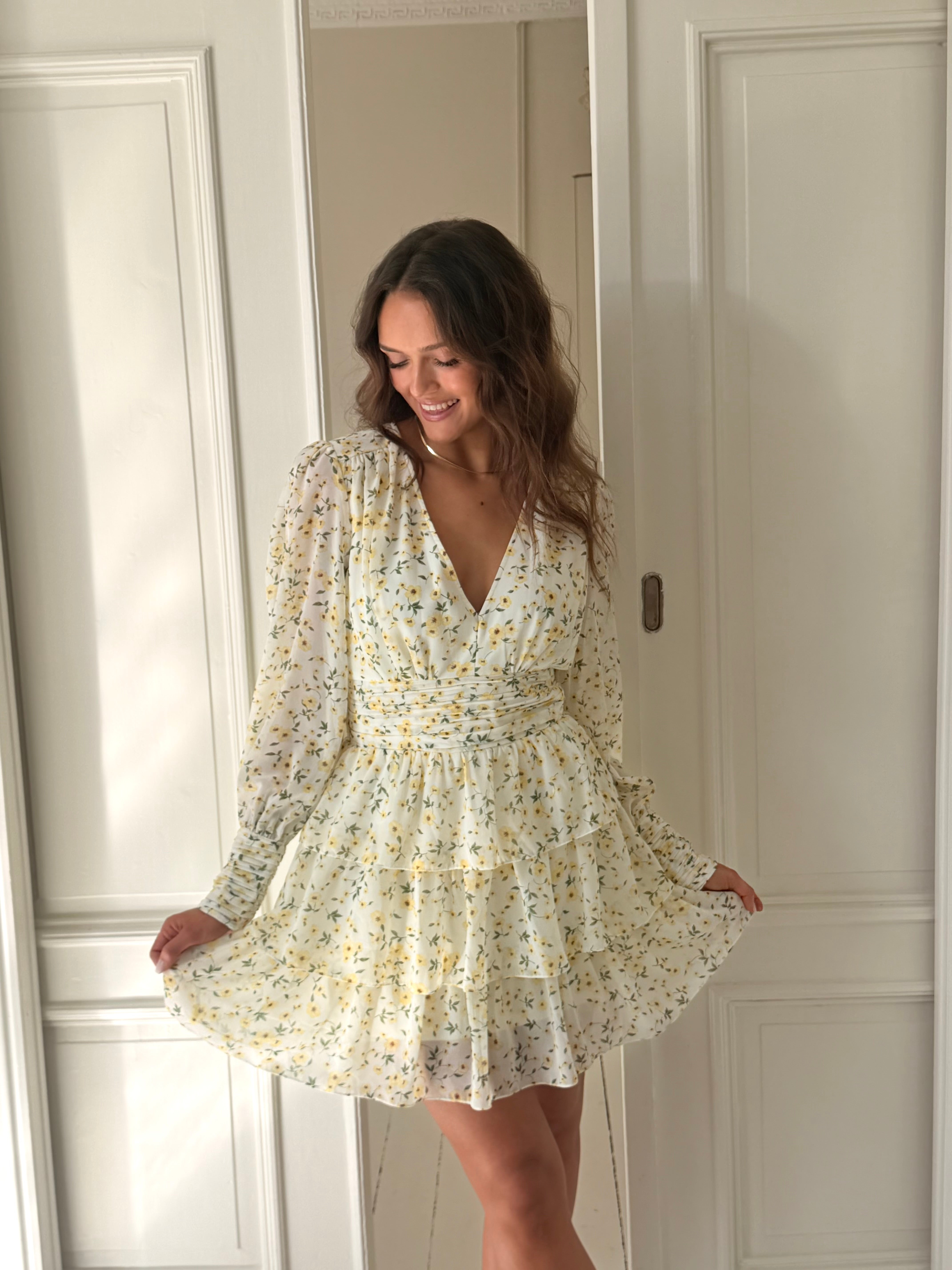 PCMONIKA Short Dress - Cloud Dancer